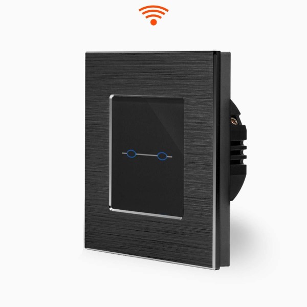Alu 2-facher WLAN Lichtschalter Touch Schwarz LUXUS-TIME