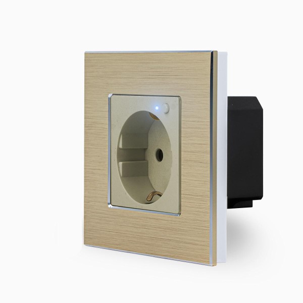 Alu FUNK Steckdose Gold LX-71R-A-13 LUXUS-TIME