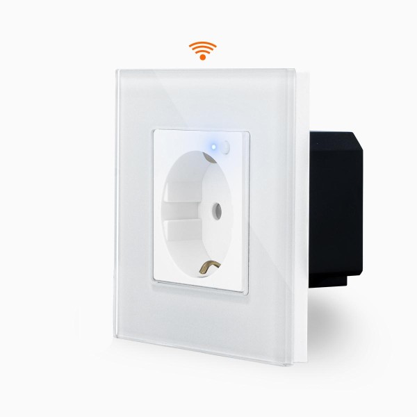 Glas Funk + WLAN Steckdose Weiß LXBG1/71WRF-11 LUXUS-TIME