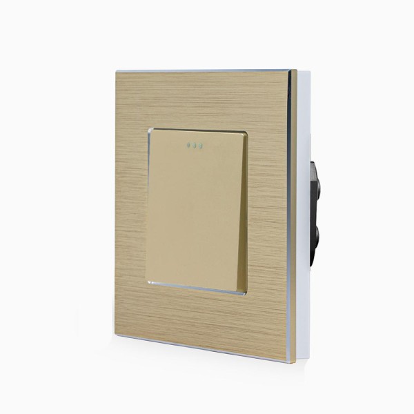 Alu 1-facher Taster Wippe Gold LXBA1/LX-101B-13 LUXUS-TIME