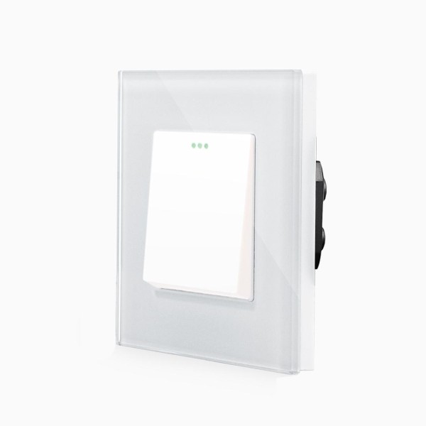Glas 1-facher Taster Wippe Weiß LXBG1/LX-101B-11 LUXUS-TIME