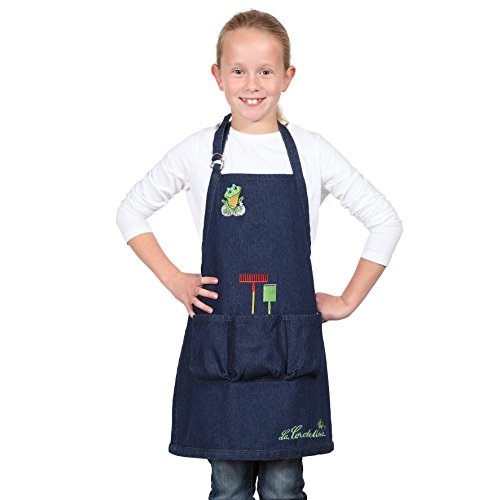 La Cordeline CJN45JEG Kindergärtnerschürze mit Aufdrucken/Taschen Größe 6 bis 8 Jahre Baumwolle Jeansblau H 56 x L 46 cm von La cordeline