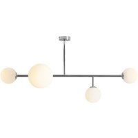 Längliche Deckenlampe Metall Glas in Chrom Weiß 117 cm Längliche Deckenlampe Metall Glas in Chrom Weiß 117 cm von ALDEX