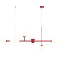 Längliche Hängeleuchte Rot Weiß Glas 6-flammig E14 E27 Längliche Hängeleuchte Rot Weiß Glas 6-flammig E14 E27 von ALDEX
