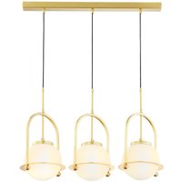Längliche Pendelleuchte E27 Glas Messing 3-flammig 66 cm von Zaklad Wielobranzowy Export-Import-Jupiter