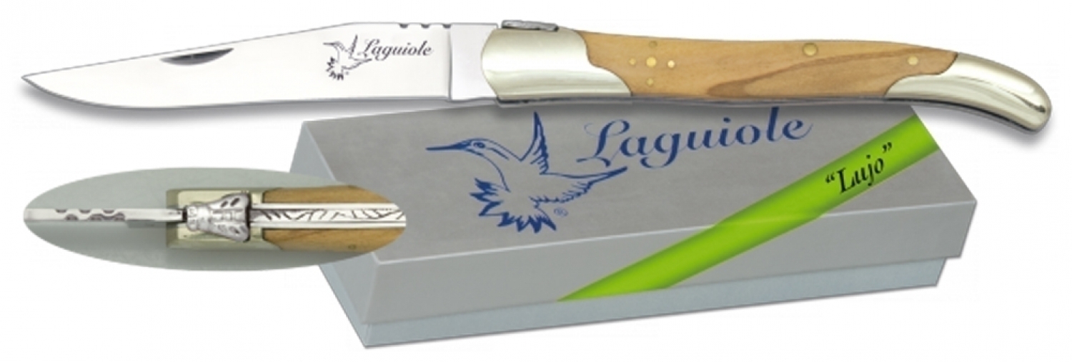Laguiole Taschenmesser 9,5cm Olive Biene Filework in Box von Martinez Albainox