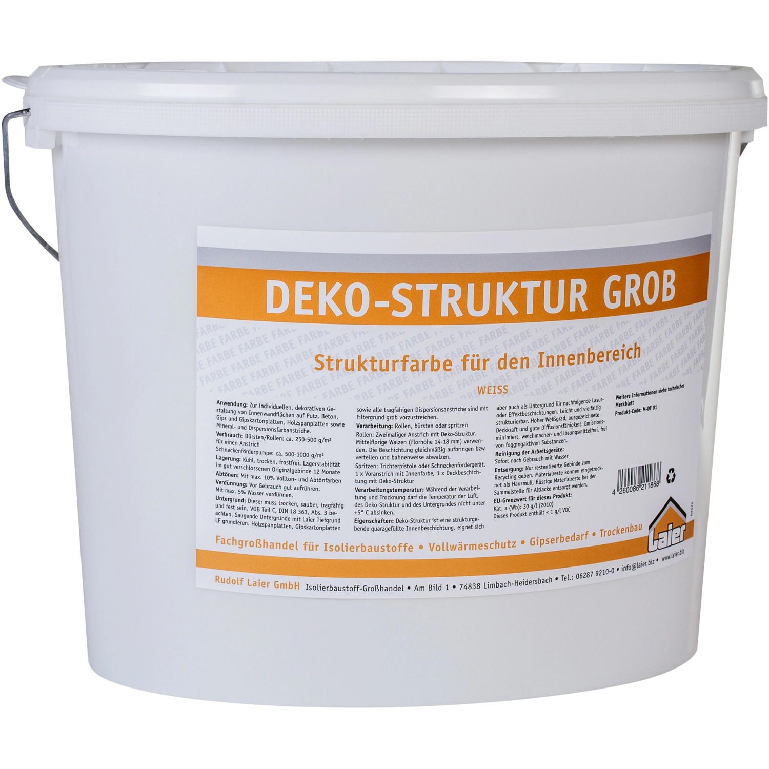 Laier Deko-Struktur-Wandbeschichtung grob Weiß 15 kg