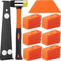 Laminatboden-Installationsset, Laminatboden-Installationsset mit 60 Schlagblock-Abstandshaltern, robuster Zugstange und Glasfaserhammer, weichem,