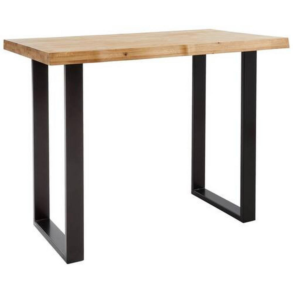 Modern Massivholz Bartisch Essentisch Rechtecke Stehtisch Tisch Schwarz 107 cm 
