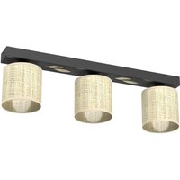 Lange Deckenleuchte Rattan Metall Schwarz E27 50 cm Lange Deckenleuchte Rattan Metall Schwarz E27 50 cm von Luminex