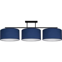 Lange Deckenleuchte Stoff Schwarz Blau Weiß E27 100 cm Lange Deckenleuchte Stoff Schwarz Blau Weiß E27 100 cm von Belis