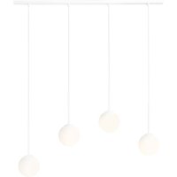 Lange Hängelampe Glas Metall Weiß 4-flammig E14 Modern Lange Hängelampe Glas Metall Weiß 4-flammig E14 Modern von ALDEX