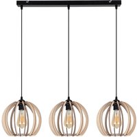 Lange Hängelampe Holz Metall E27 L:80 cm wohnlich von Belis