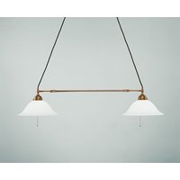 Lange Hängelampe Messing Glas Zugschalter E27 130 cm Lange Hängelampe Messing Glas Zugschalter E27 130 cm von Berliner Messingleuchten