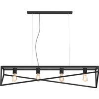 Lange Hängelampe Metall Schwarz E27 100 cm Industrial von Luminex