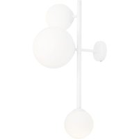 Lange Wandlampe Glas Metall 67,5 cm 3-flammig in Weiß von ALDEX