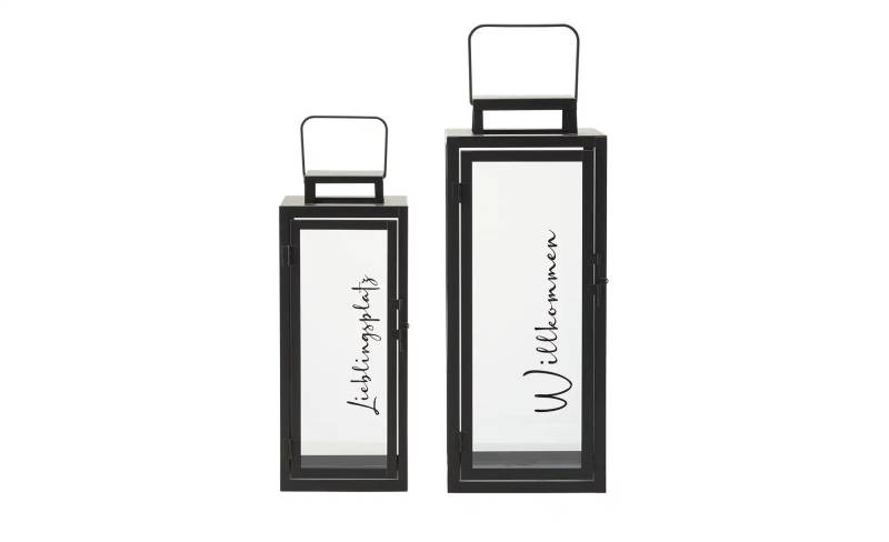 Laterne  2er-Set   ¦ schwarz ¦ Metall,Glas ¦ Maße (cm): B: 20 H: 50 Accessoires > Kerzen & Kerzenständer - Höffner