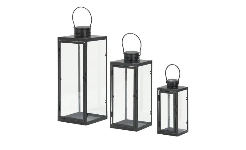 Laterne  3er Set   ¦ schwarz ¦ Metall,Glas ¦ Maße (cm): B: 17,2 H: 45 T: 17.2 Accessoires > Kerzen & Kerzenständer - Höffner