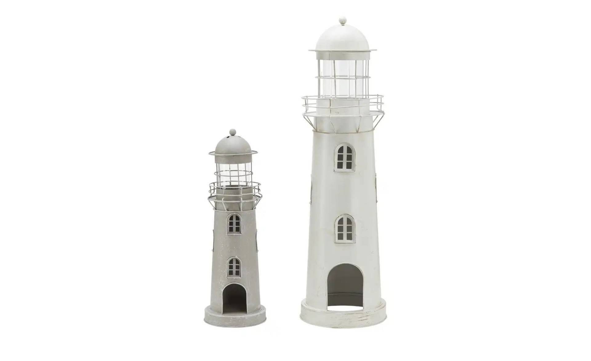 Laterne Leuchtturm  2er-Set   ¦ grau ¦ Eisen,Glas ¦ Maße (cm): H: 75  Ø: 22 Accessoires > Kerzen & Kerzenständer - Höffner