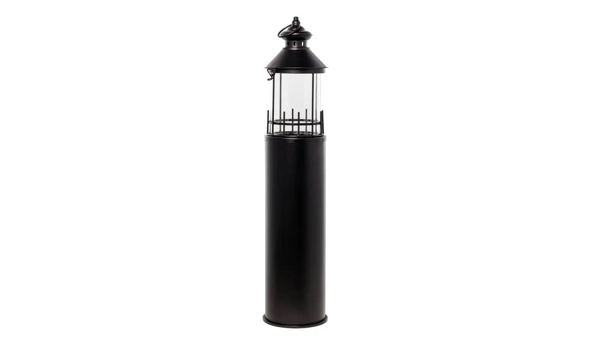 Laterne  Leuchtturm ¦ schwarz ¦ Metall,Glas ¦ Maße (cm): H: 72,8  Ø: 15.5