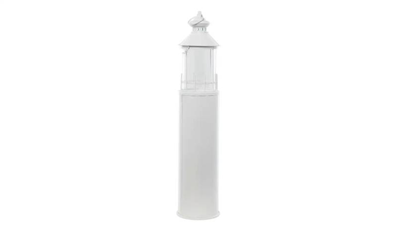 Laterne  Leuchtturm ¦ weiß ¦ Glas,Metall ¦ Maße (cm): H: 72,8  Ø: 15.5