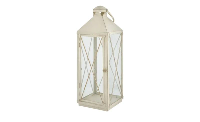 Laterne   ¦ creme ¦ Metall,Glas ¦ Maße (cm): B: 20,5 H: 57,5 T: 20.5