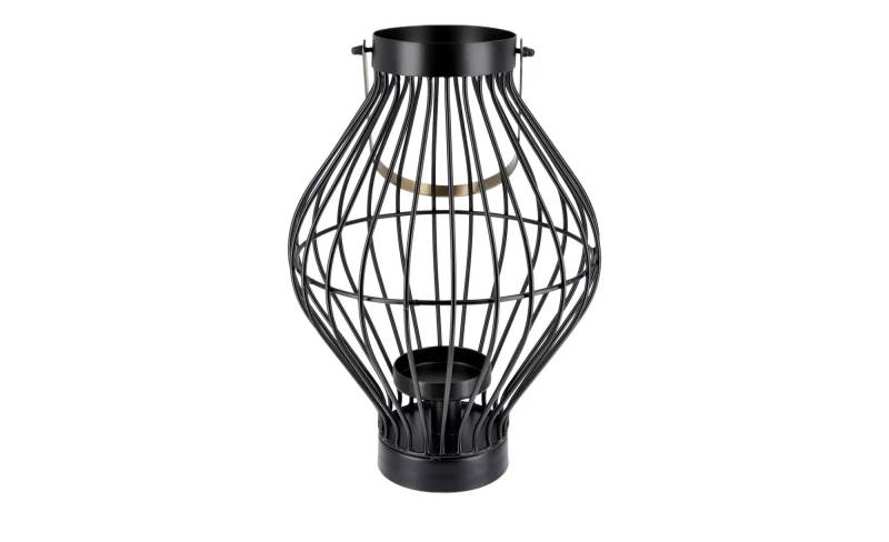 Laterne   ¦ schwarz ¦ Metall,Eisen ¦ Maße (cm): H: 37  Ø: 25.0 Dekoration > Laternen & Windlichter - Möbel Kraft