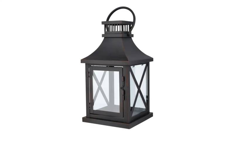 Laterne   ¦ schwarz ¦ Eisen,Glas ¦ Maße (cm): B: 18 H: 33 T: 18.0