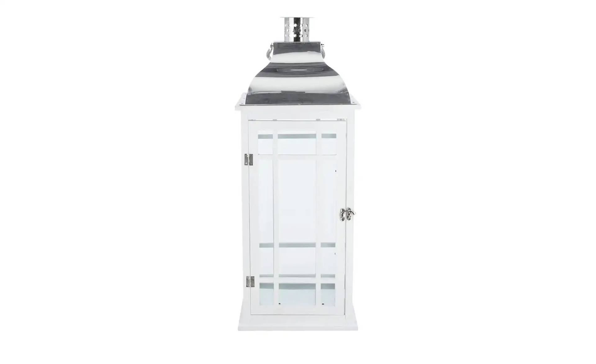 Laterne   ¦ weiß ¦ Massivholz,Holz,Metall ¦ Maße (cm): B: 25,8 H: 66 T: 25.8