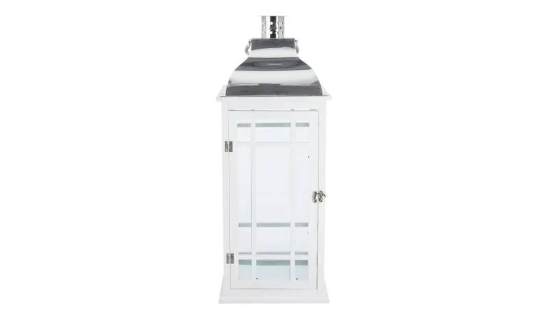 Laterne   ¦ weiß ¦ Massivholz,Holz,Metall ¦ Maße (cm): B: 25,8 H: 66 T: 25.8