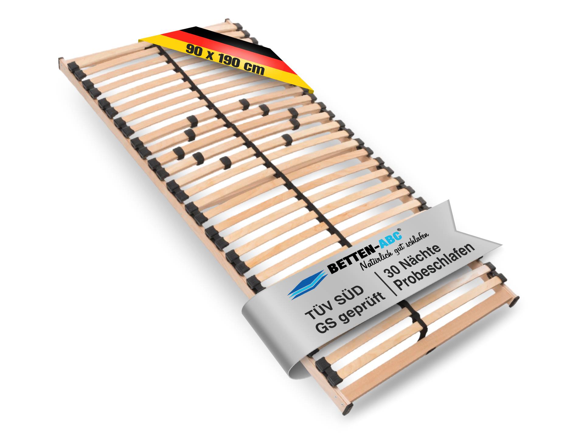 Lattenrost MAX1 NV zur Selbstmontage, mit 28 Leisten, mit durchgehenden Holmen,TÜV SÜD GS geprüft Lattenrost MAX1 NV zur Selbstmontage, mit 28 Leisten, mit durchgehenden Holmen,TÜV SÜD GS geprüft