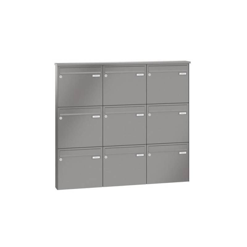 LEABOX 9er Aufputzbriefkasten in RAL 8028 - LEA3 von LEABOX