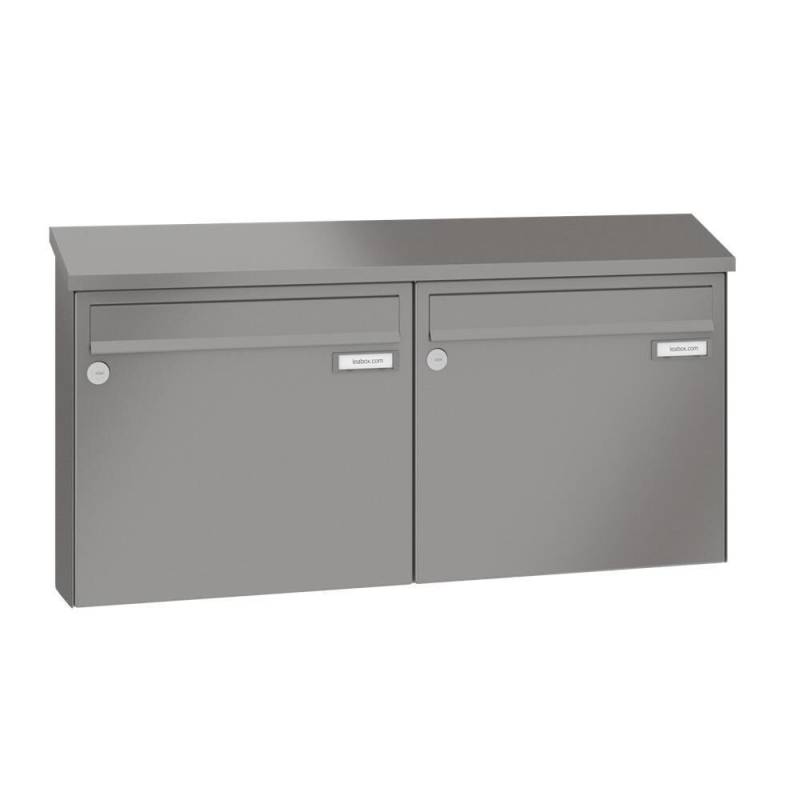 LEABOX 2er Aufputzbriefkasten in RAL7035 - LEA20 von LEABOX