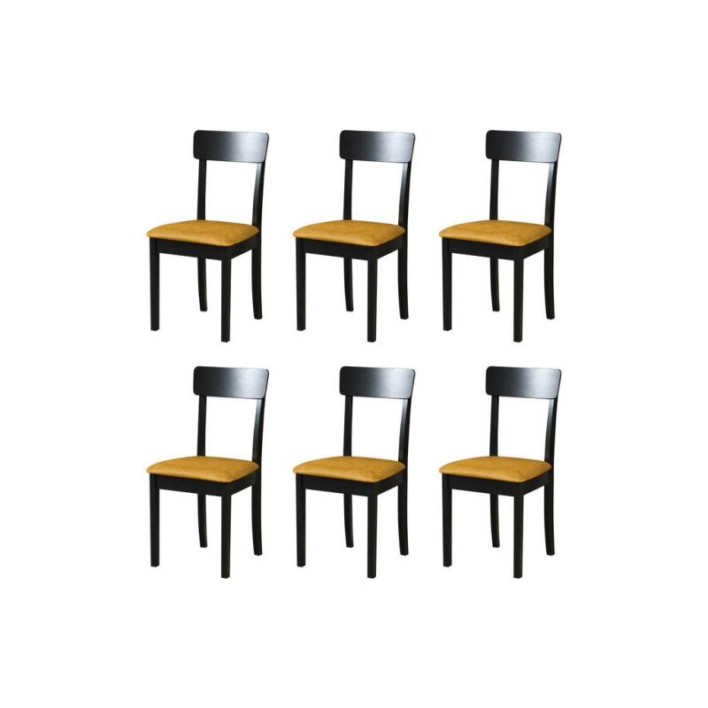 Leaf Design STUHL Schwarz, Currygelb