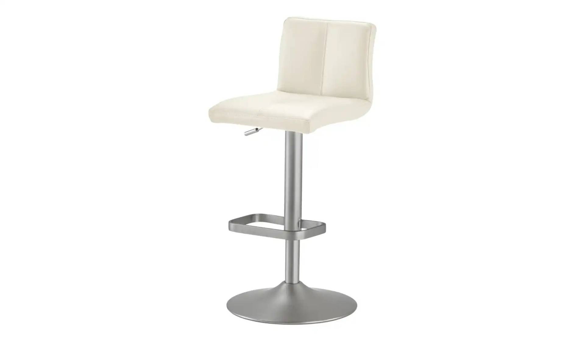 Barhocker  Leder  ¦ weiß ¦ Maße (cm): B: 44 T: 38.0 Polstermöbel > Hocker > Barhocker - Möbel Kraft