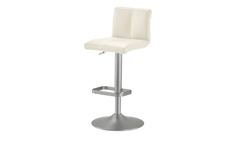 Barhocker  Leder  ¦ weiß ¦ Maße (cm): B: 44 T: 38.0 Polstermöbel > Hocker > Barhocker - Möbel Kraft