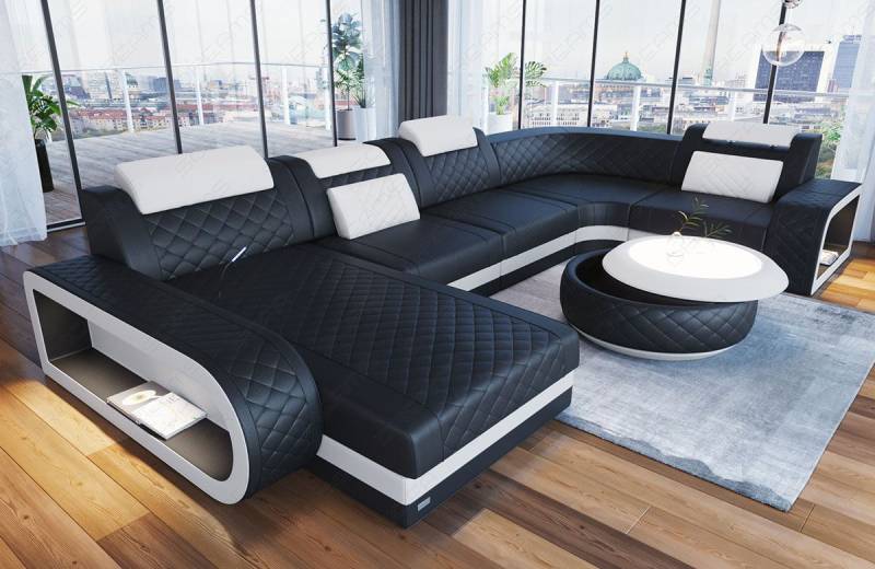 Leder Wohnlandschaft Berlin U-Form – Stil & Komfort