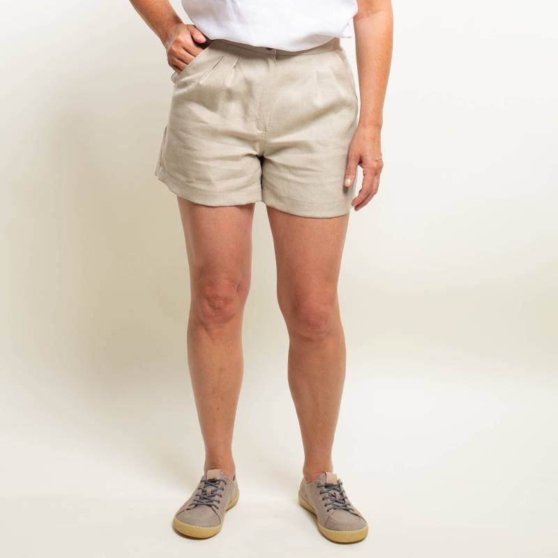 Leinenshorts mit Bundfalten | EINZELSTÜCK | natur | Größe M