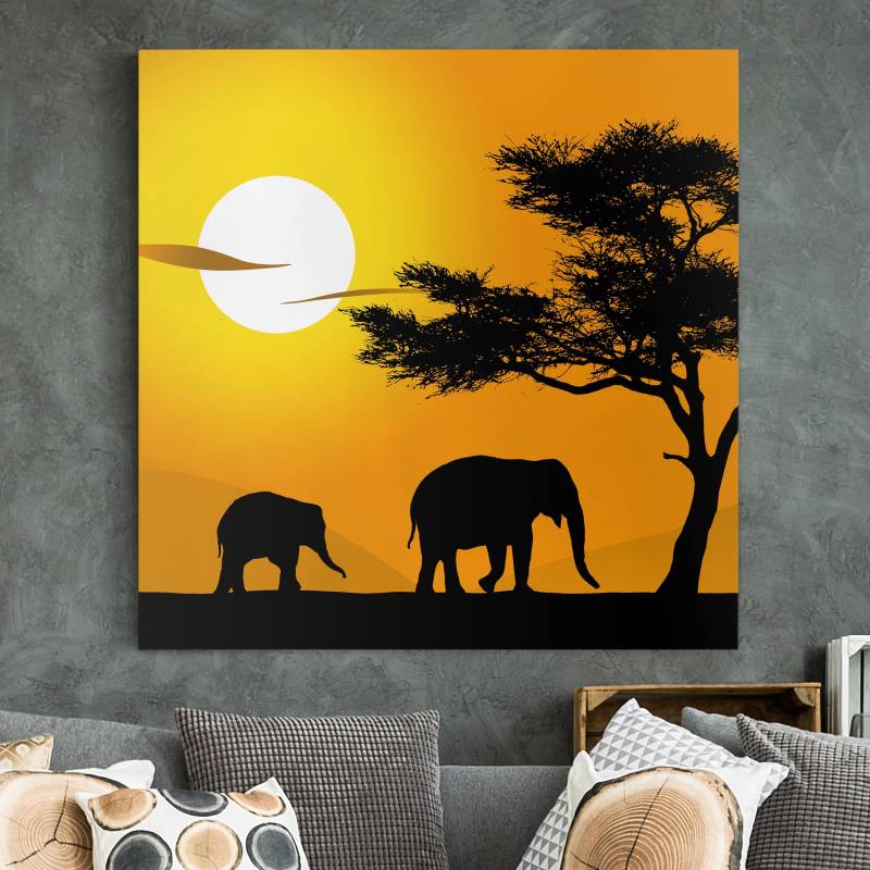 Leinwandbild Afrika African Elefant Walk