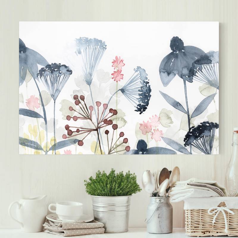 Leinwandbild Blumen Wildblumen Aquarell I