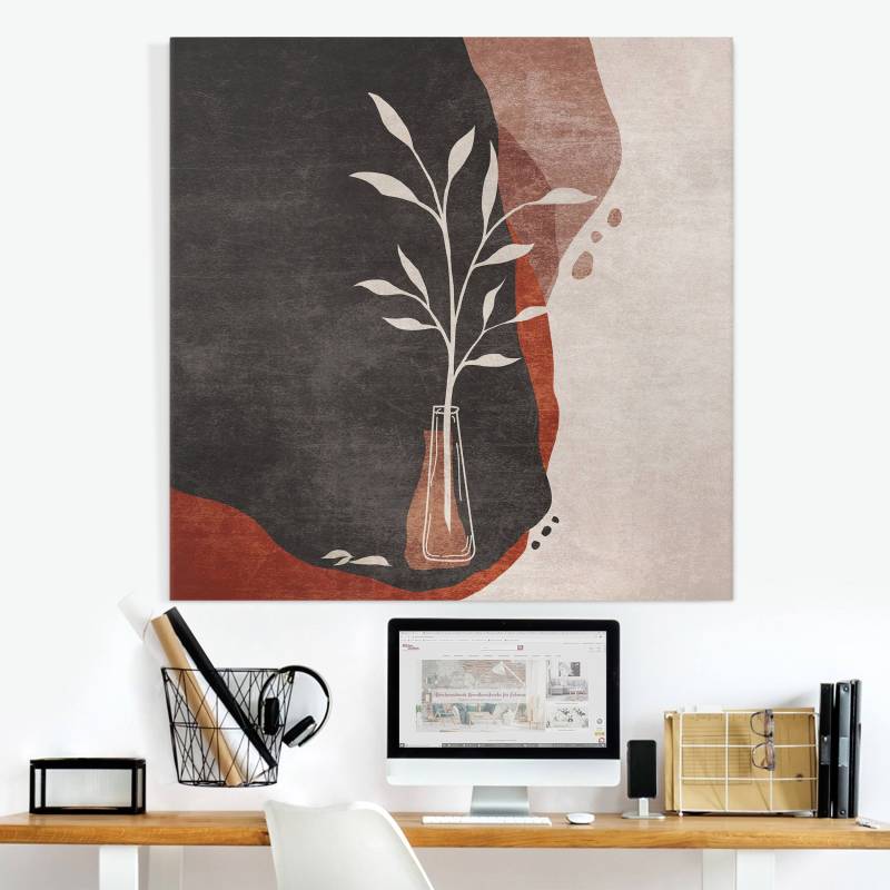 Leinwandbild Boho Blumen in Vase III