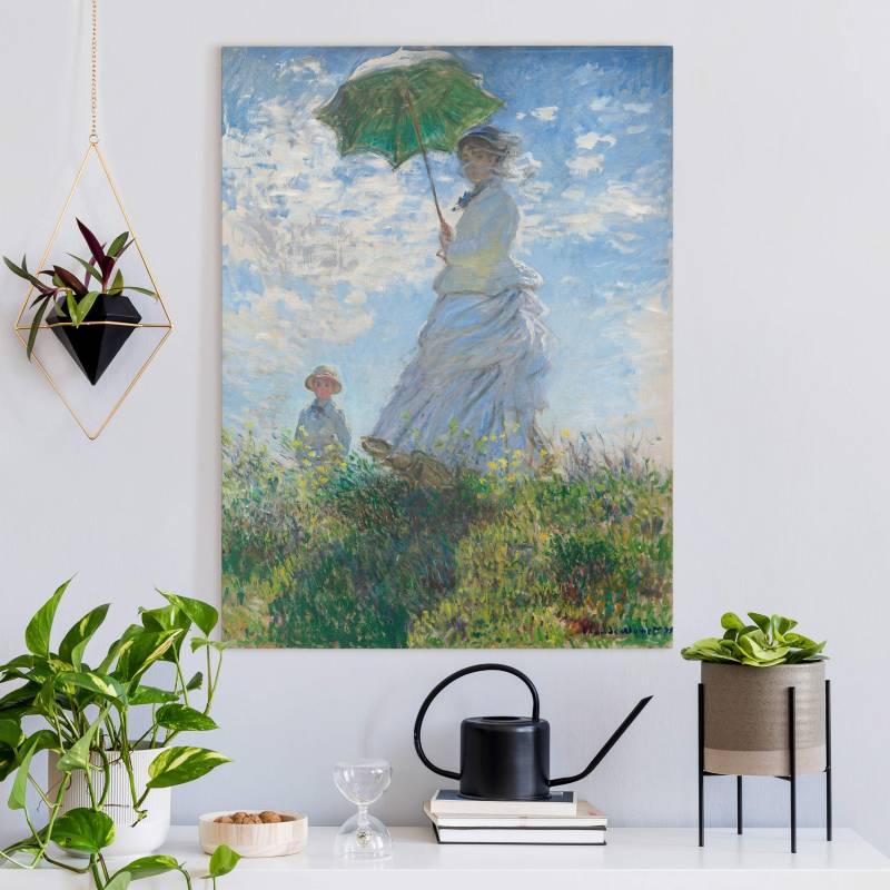 Leinwandbild Claude Monet - Frau mit Sonnenschirm