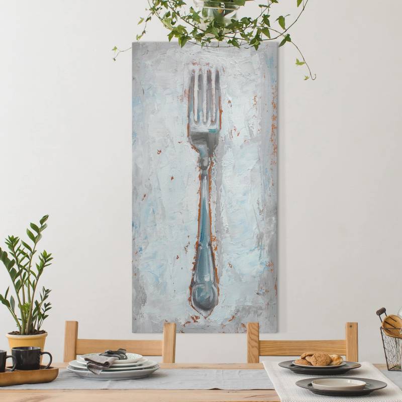 Leinwandbild - Hochformat Impressionistisches Besteck - Gabel