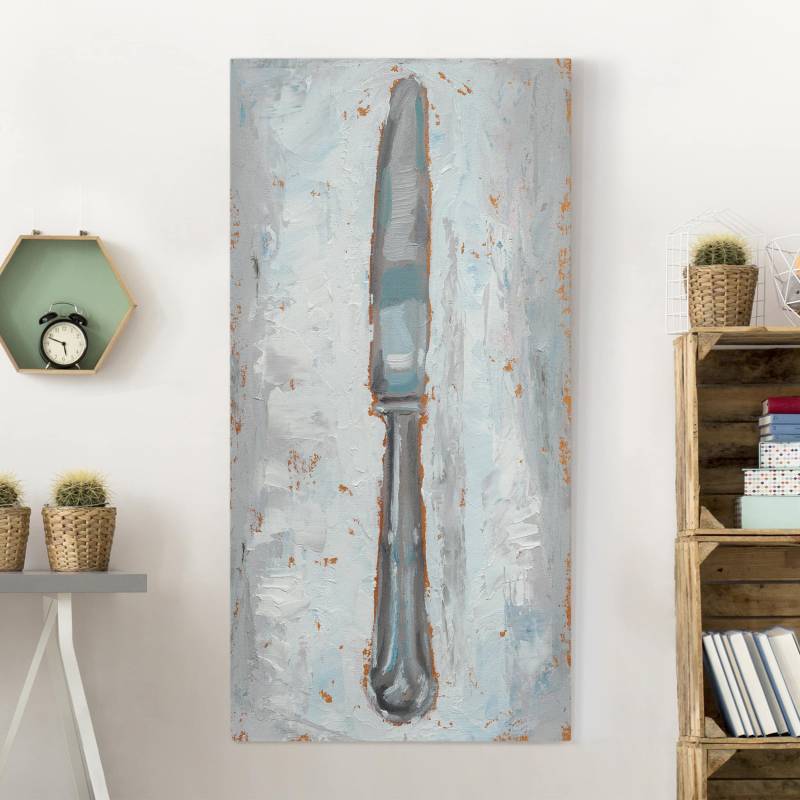 Leinwandbild Küche Impressionistisches Besteck - Messer
