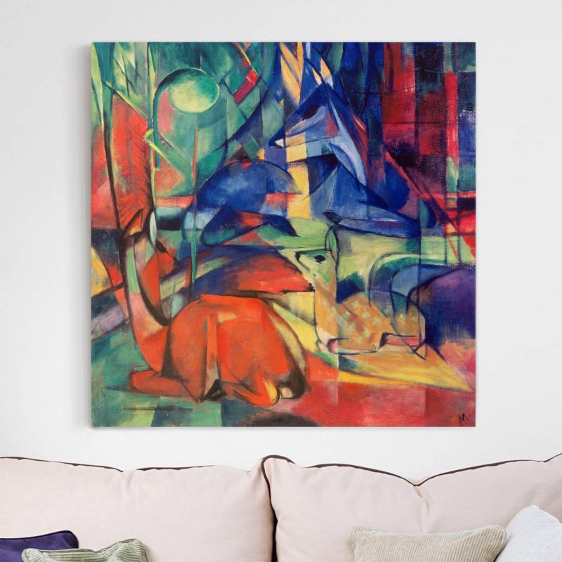 Leinwandbild Kunstdruck Franz Marc - Rehe im Walde