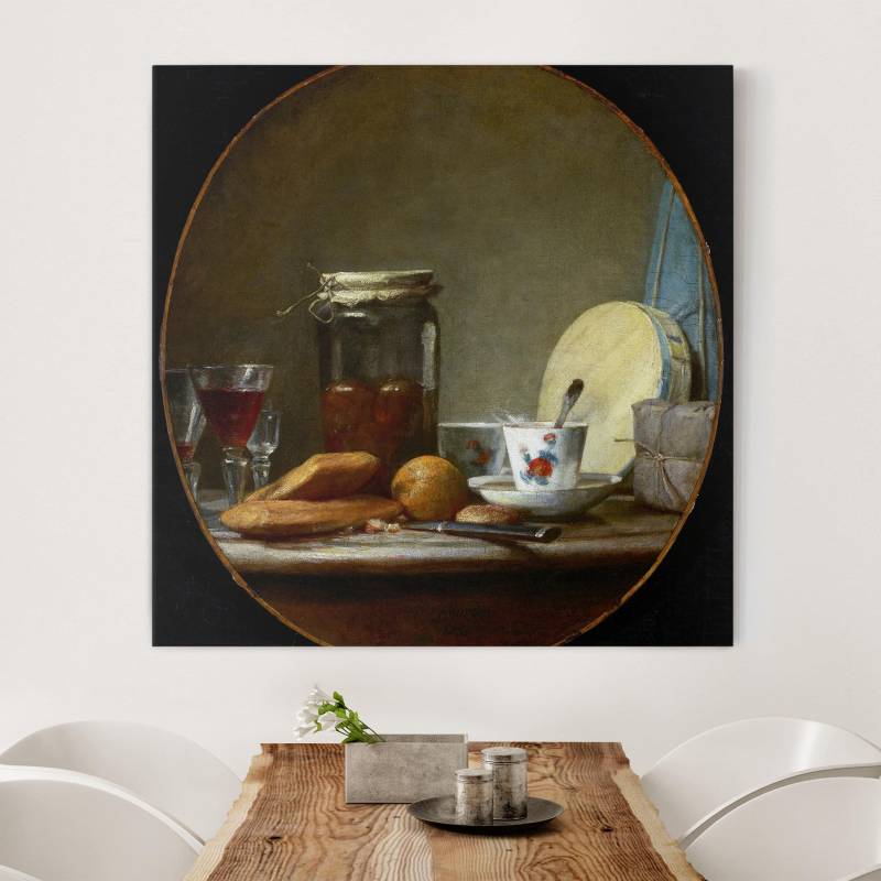 Leinwandbild Kunstdruck Jean-Baptiste Siméon Chardin - Glas mit Aprikosen