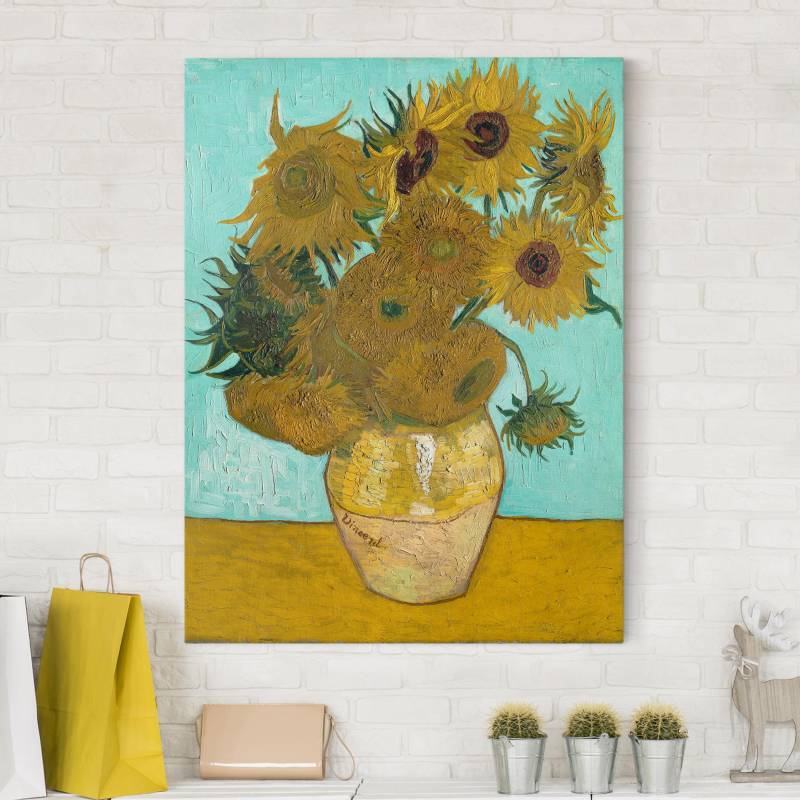 Leinwandbild Kunstdruck Vincent van Gogh - Vase mit Sonnenblumen