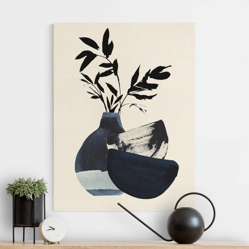 Leinwandbild auf Canvas Natural Japandi Vase mit Zweigen