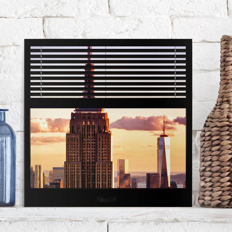 Leinwandbild New York Fensterblick Jalousie - Empire State Building New York