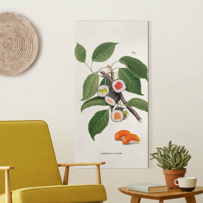 Leinwandbild Vintage Pflanze - Sushi
